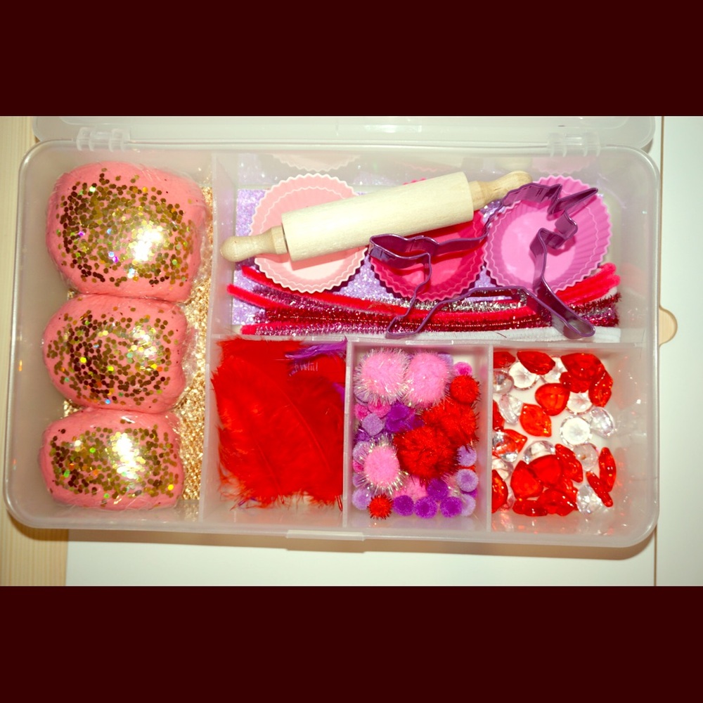 Valentine’s Day Unicorn home made play dough kits